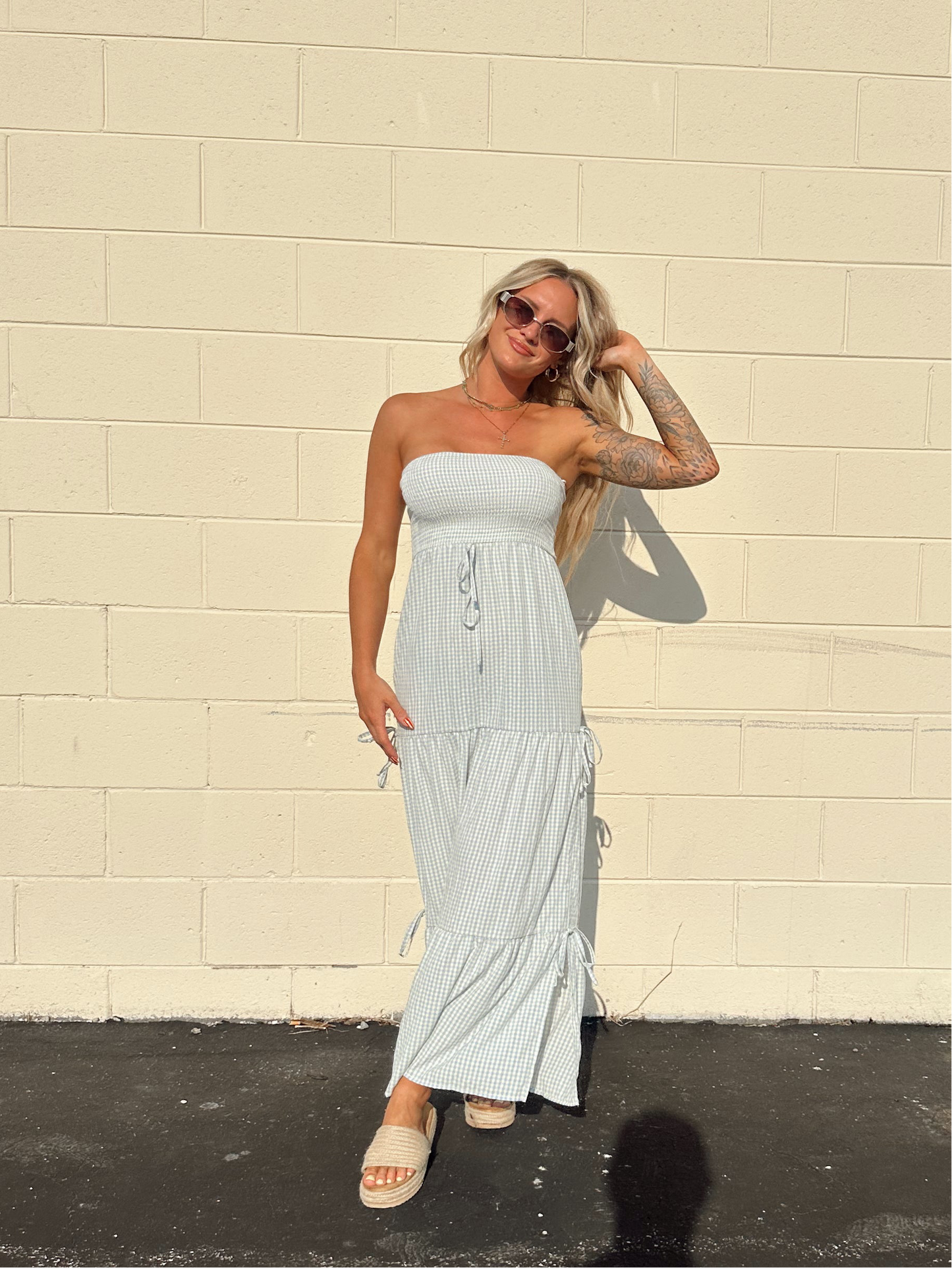 Desert Blossom Gingham Dress