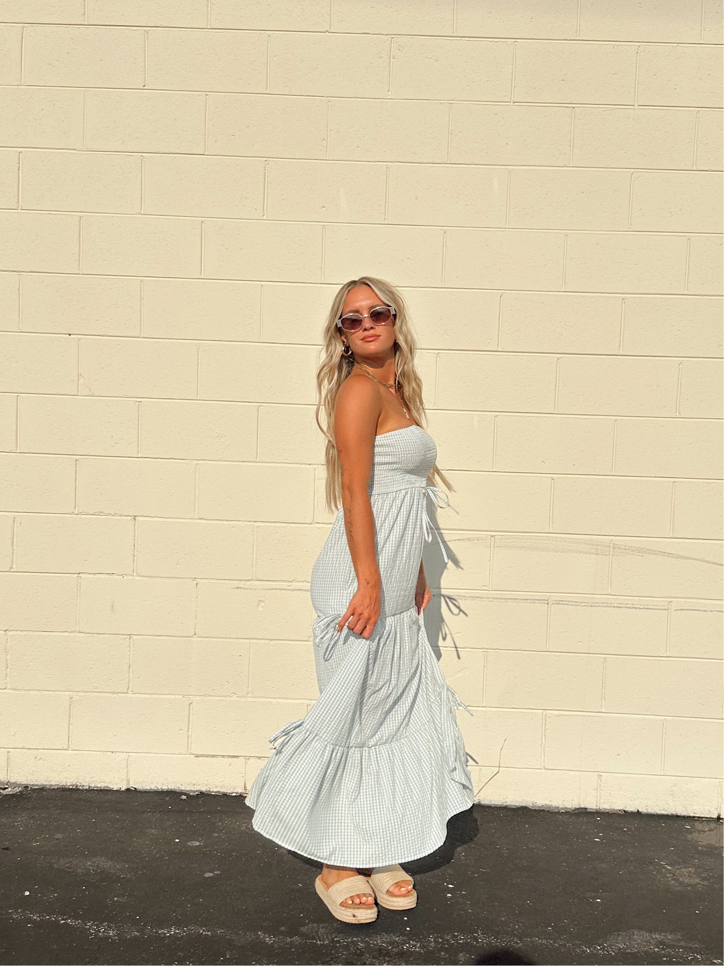 Desert Blossom Gingham Dress
