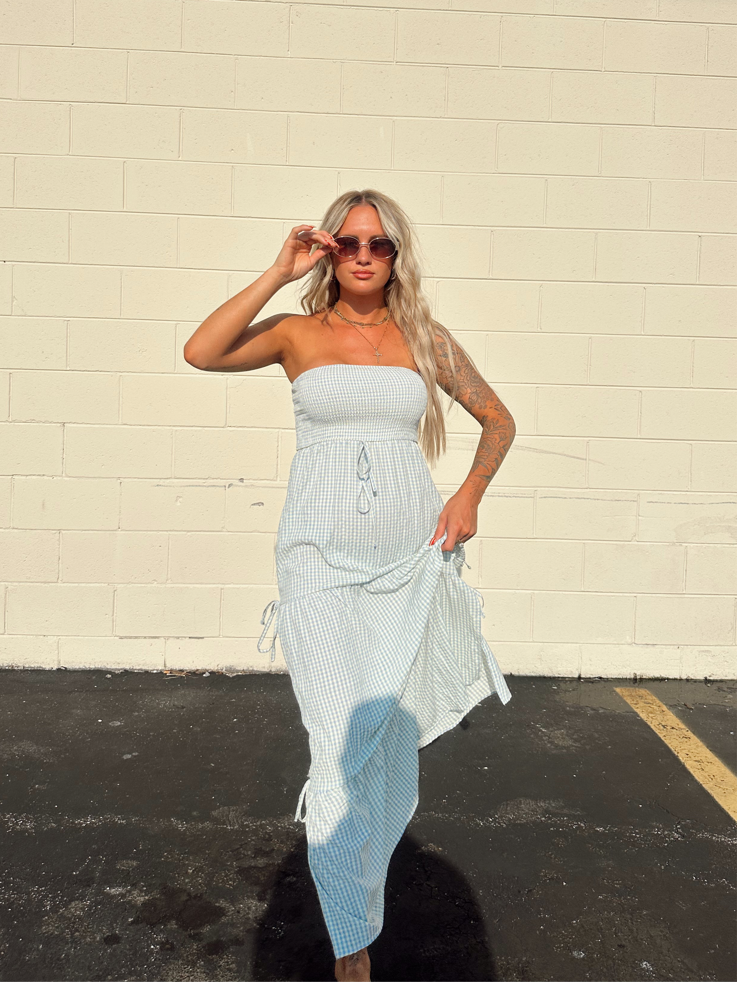 Desert Blossom Gingham Dress