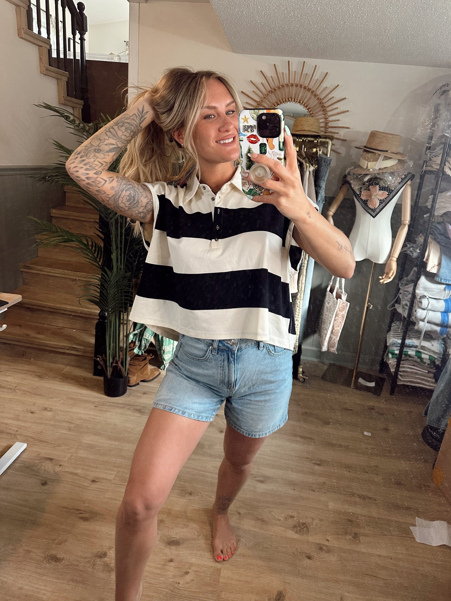 Meg Button Down Crop