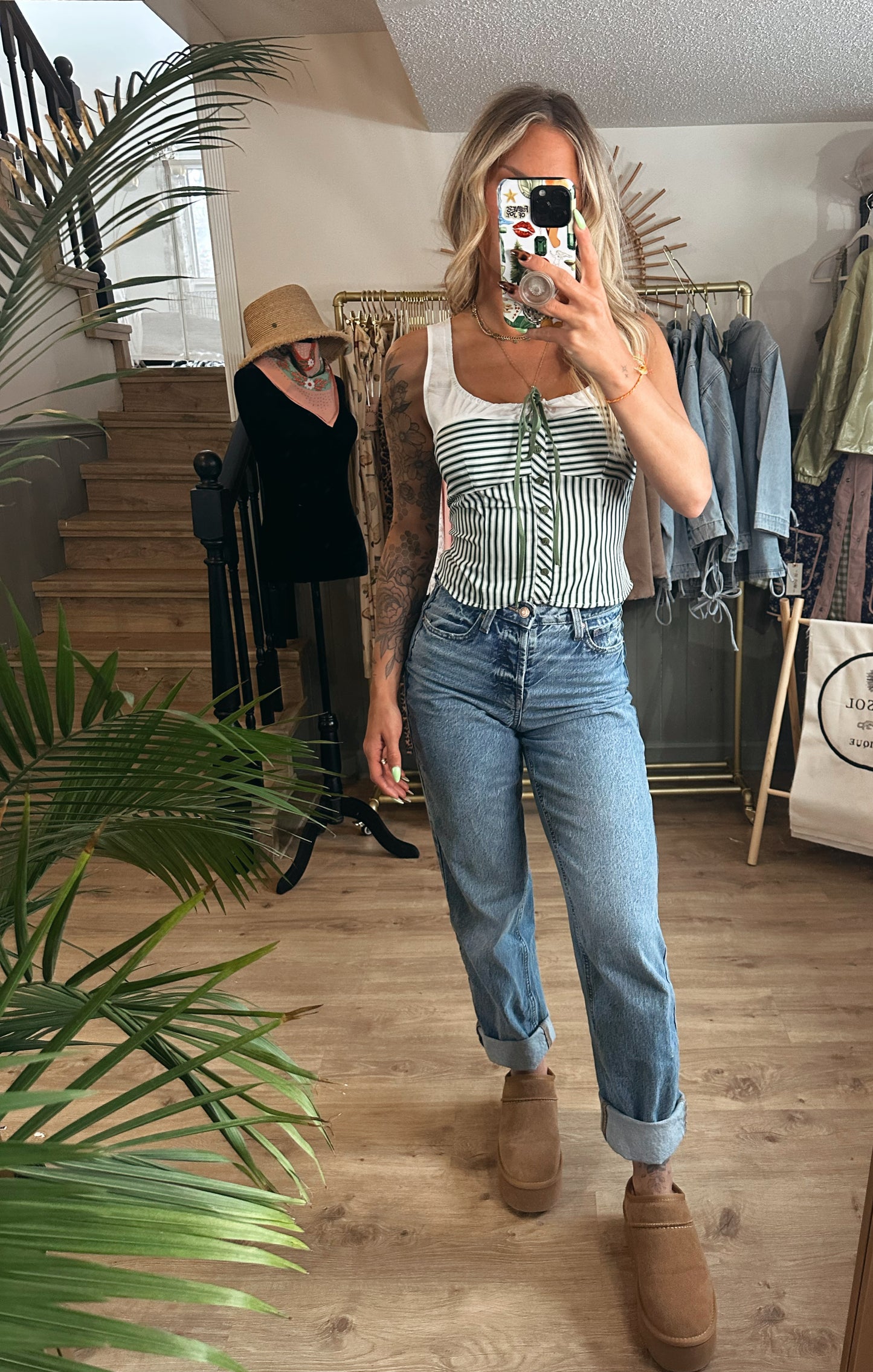 Ivy Striped Bustier Top