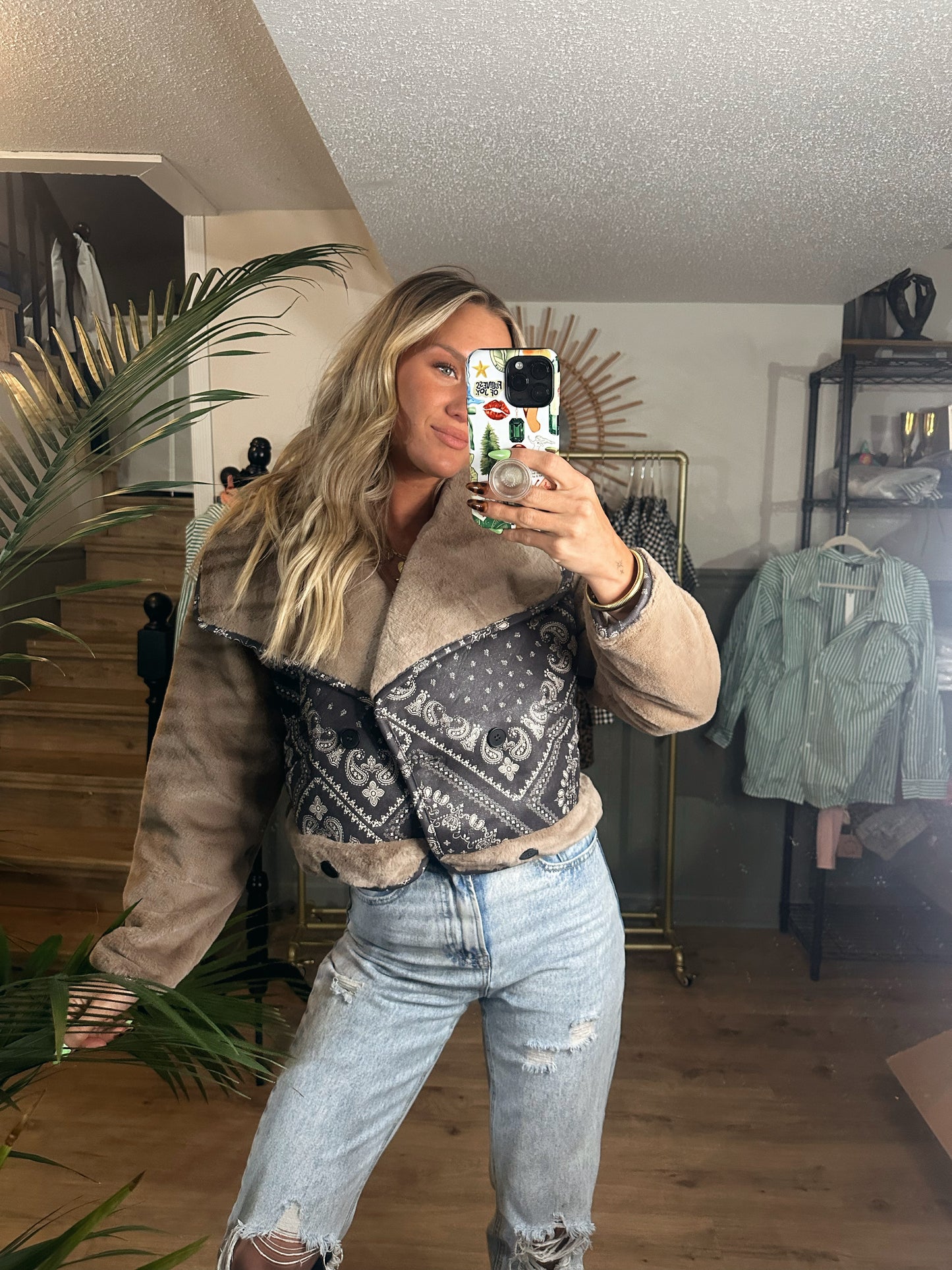 Bodhi Fur Bandana Crop Jacket