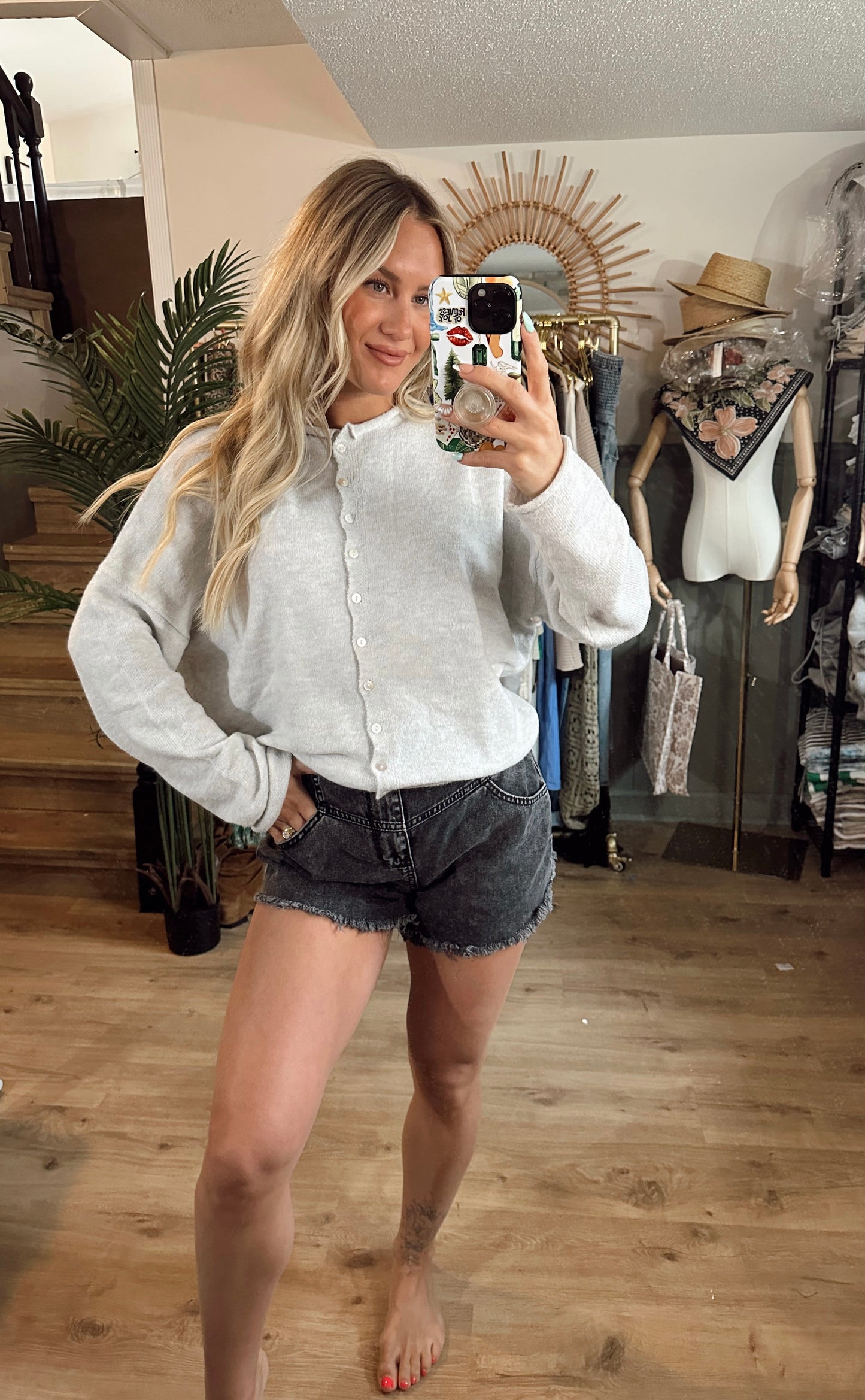 Tidal Gray Cardi