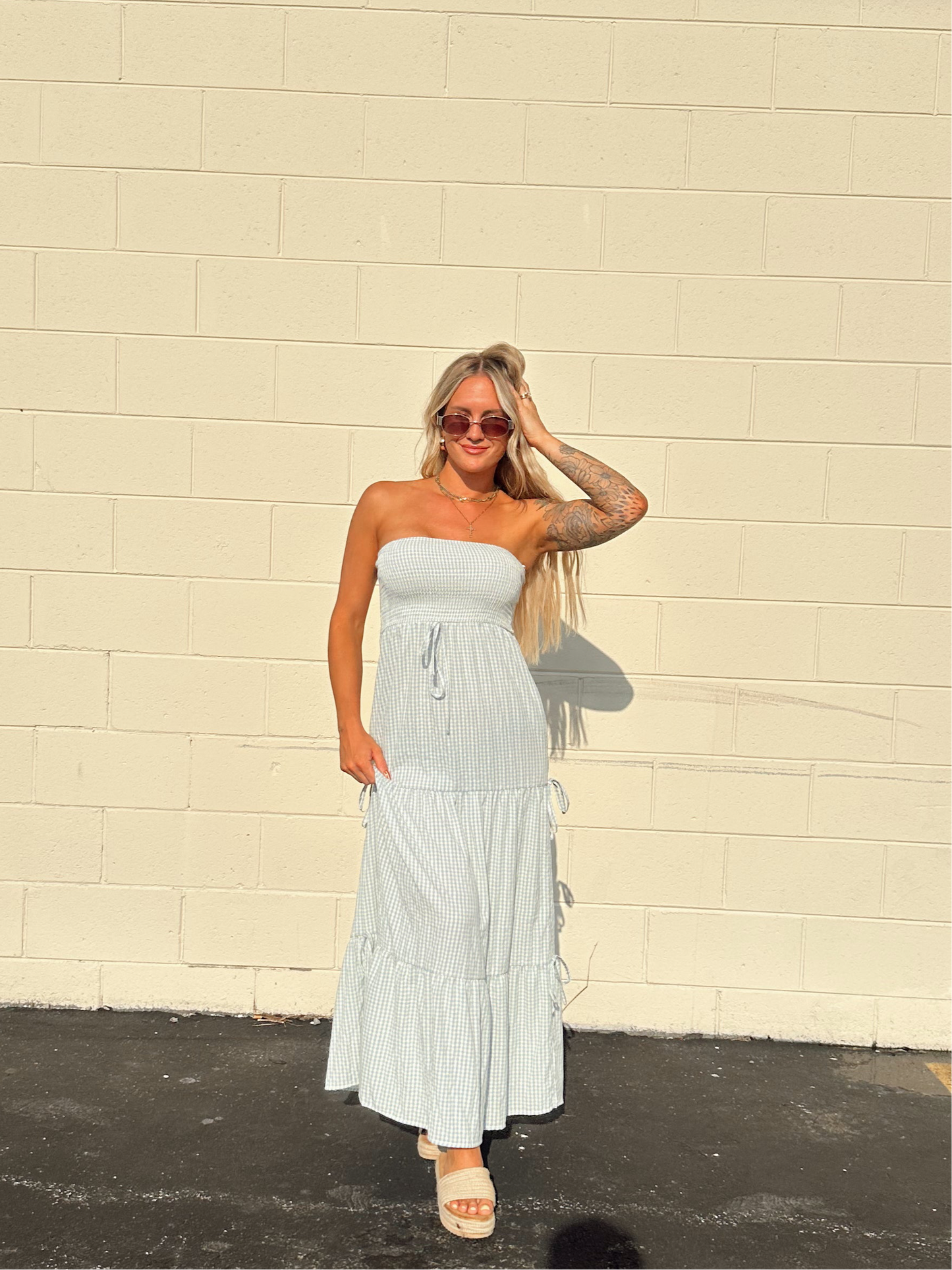 Desert Blossom Gingham Dress