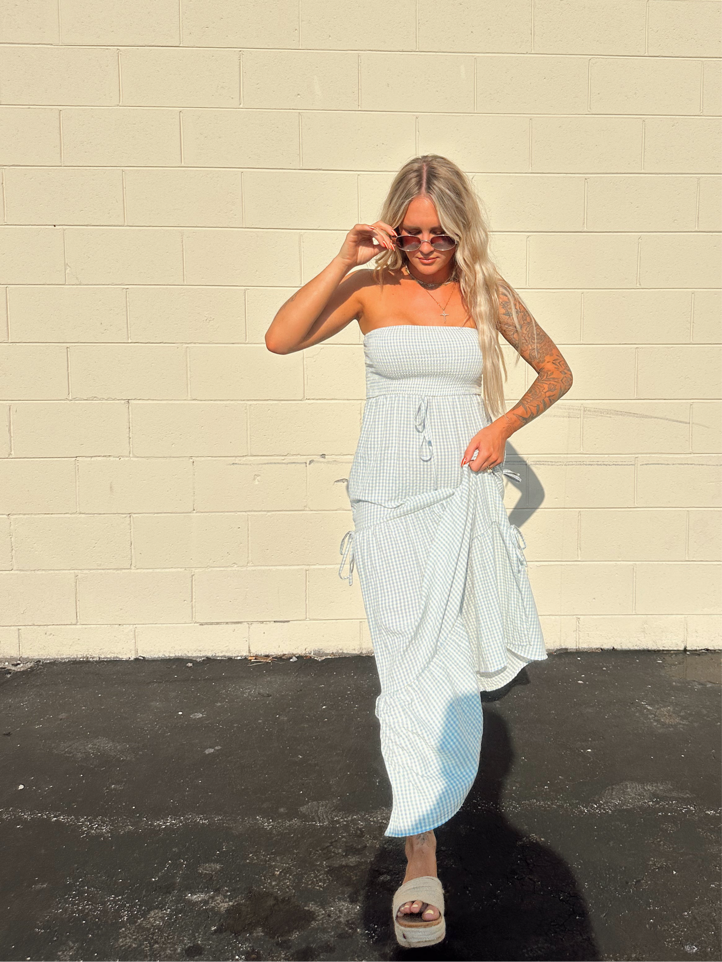 Desert Blossom Gingham Dress