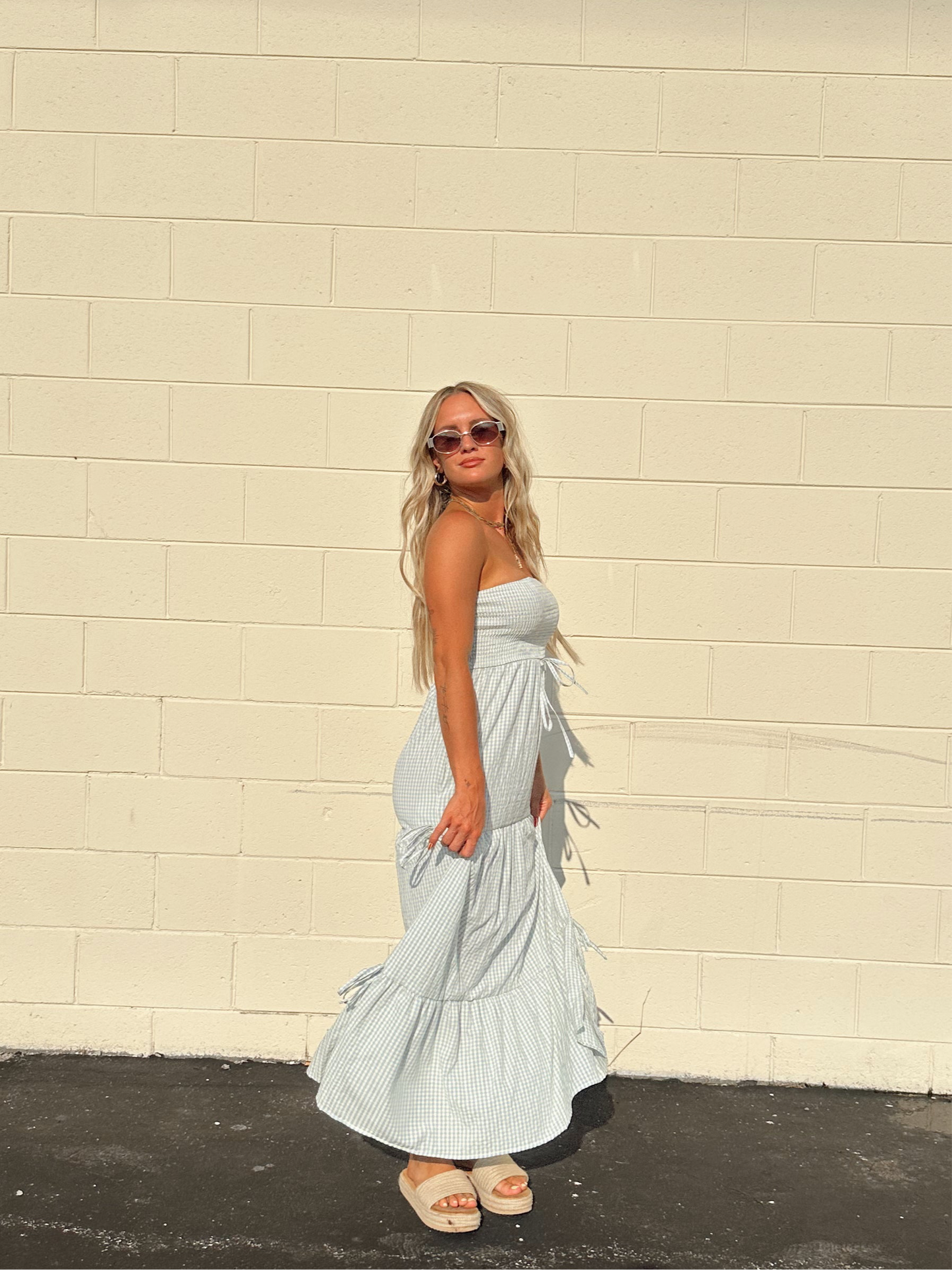 Desert Blossom Gingham Dress