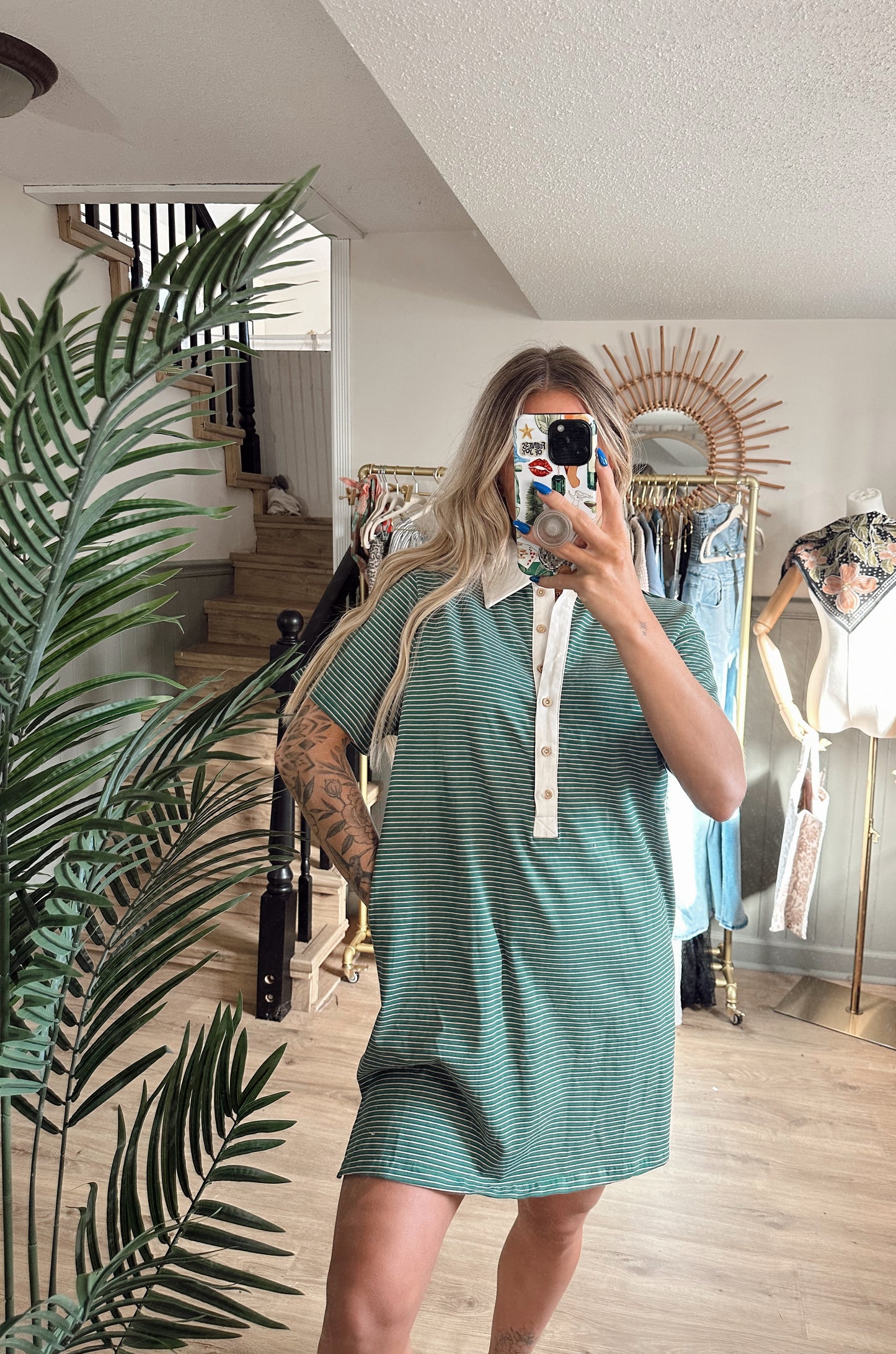 Syd Pinstripe Button Down Dress