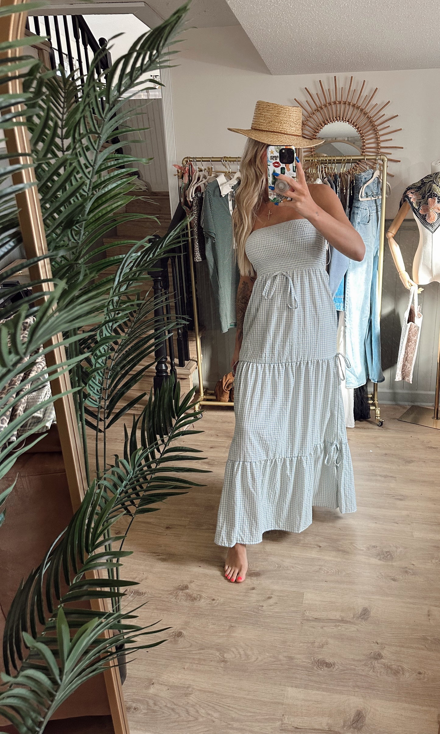 Desert Blossom Gingham Dress