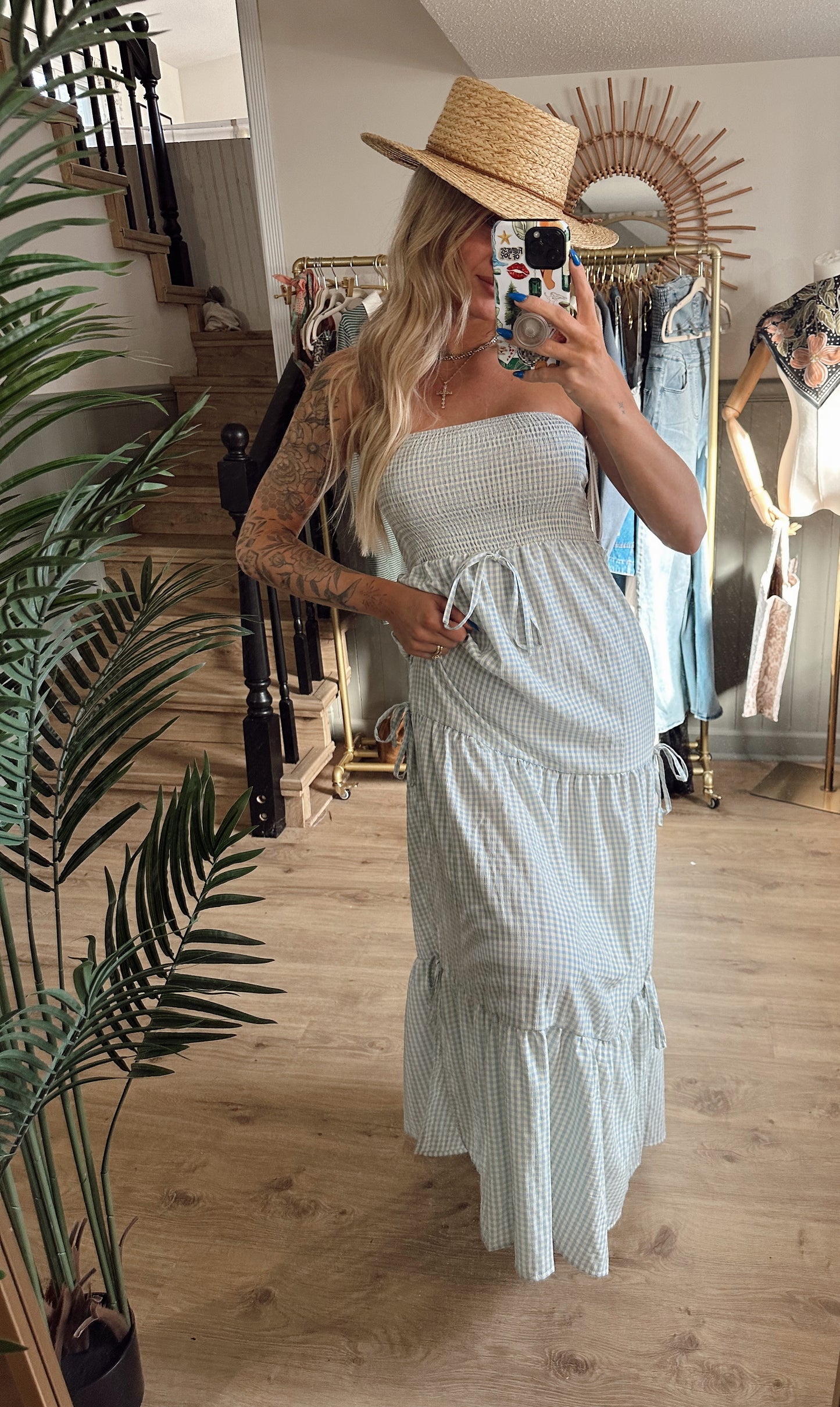 Desert Blossom Gingham Dress