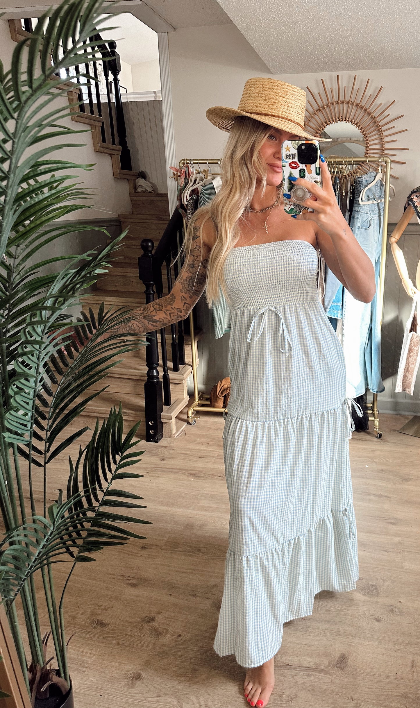 Desert Blossom Gingham Dress