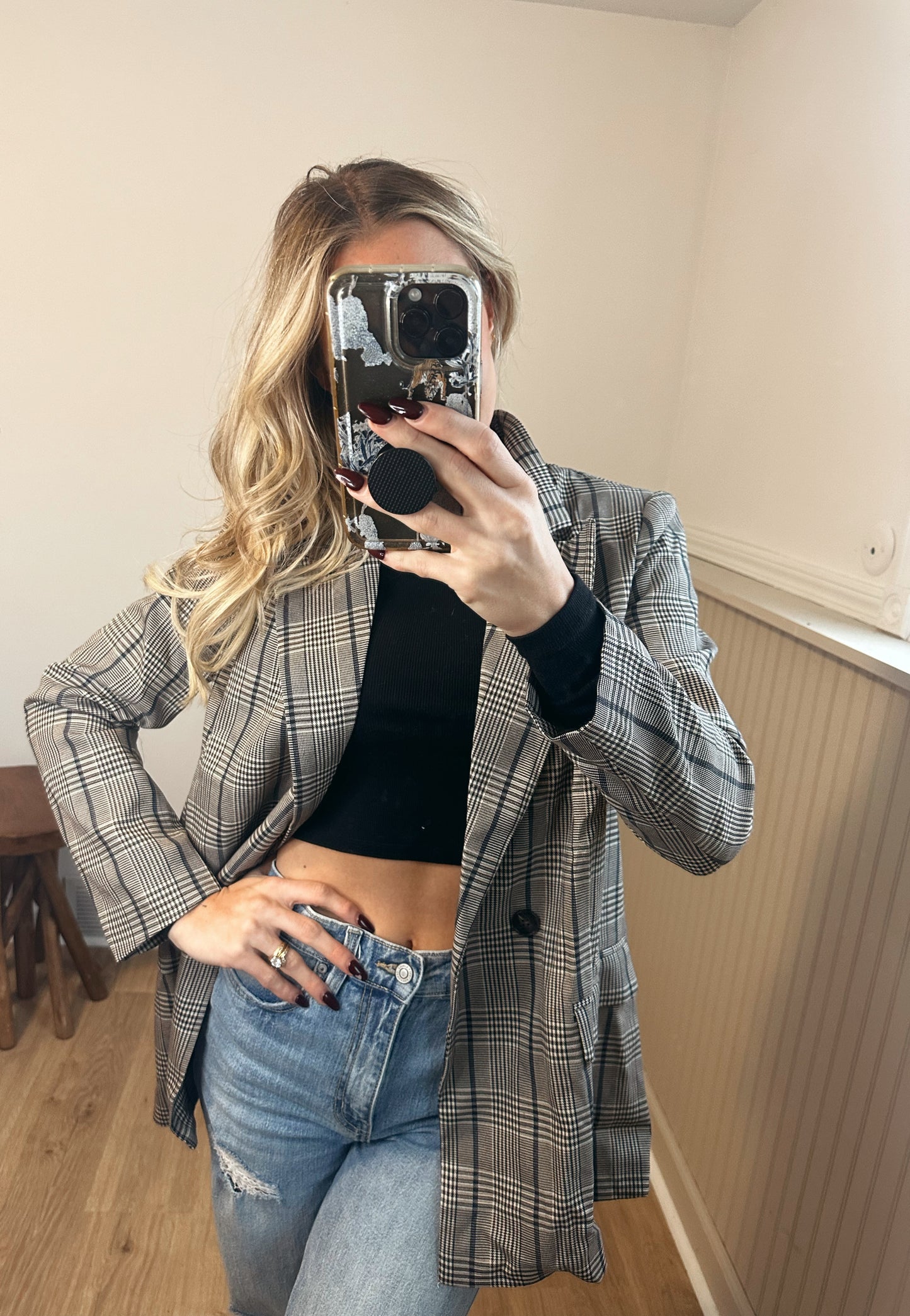 Cassie Oversized Plaid Blazer