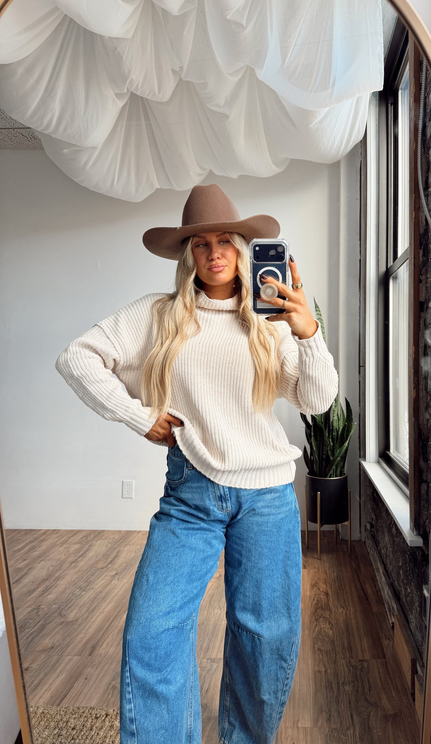 Vanilla Cream High Neck Sweater