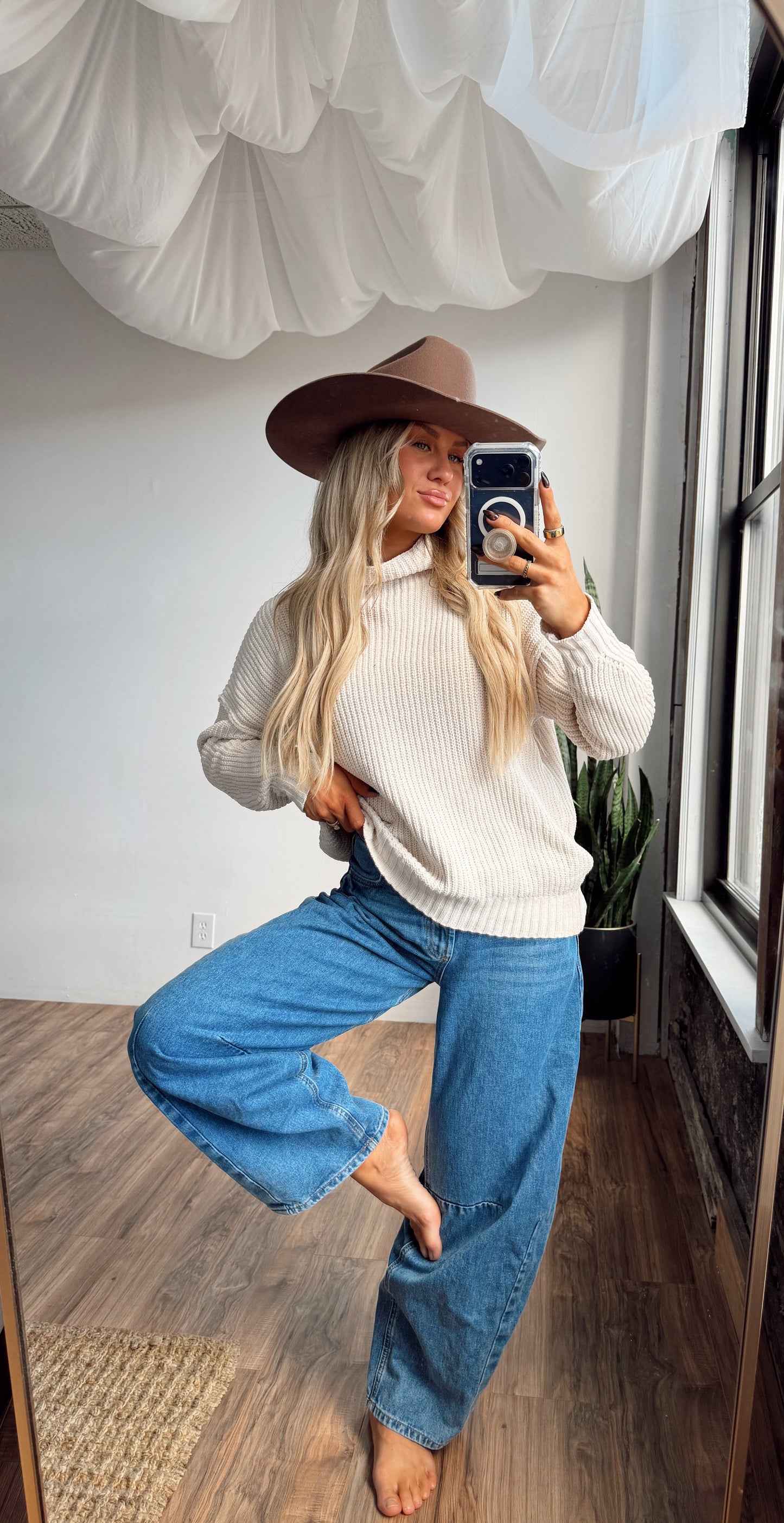 Vanilla Cream High Neck Sweater