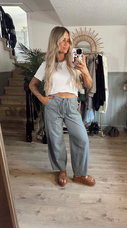 Harbor Stripe Barrel Pants