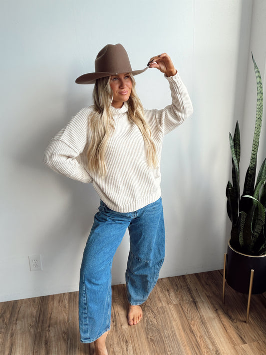 Vanilla Cream High Neck Sweater