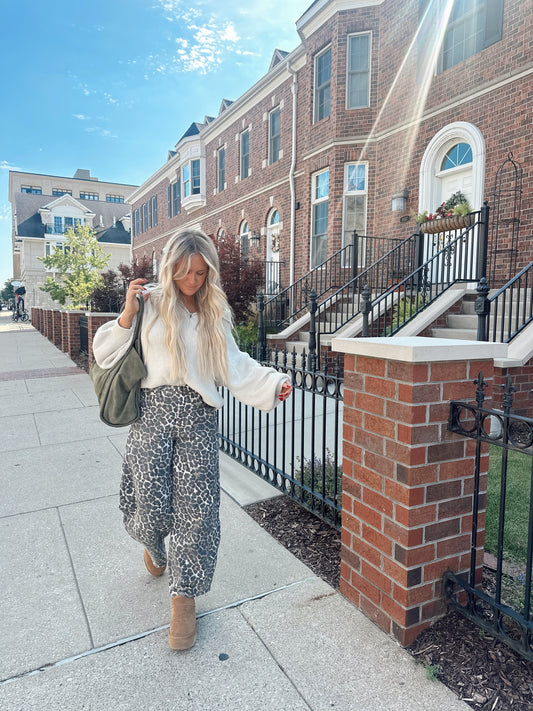 Firecracker Zip Up Sweater - SAND