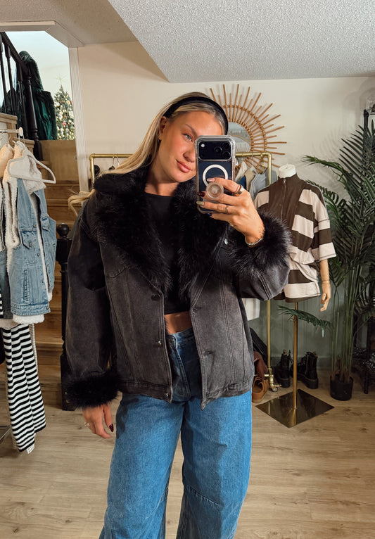 Blaire Denim + Fur Jacket