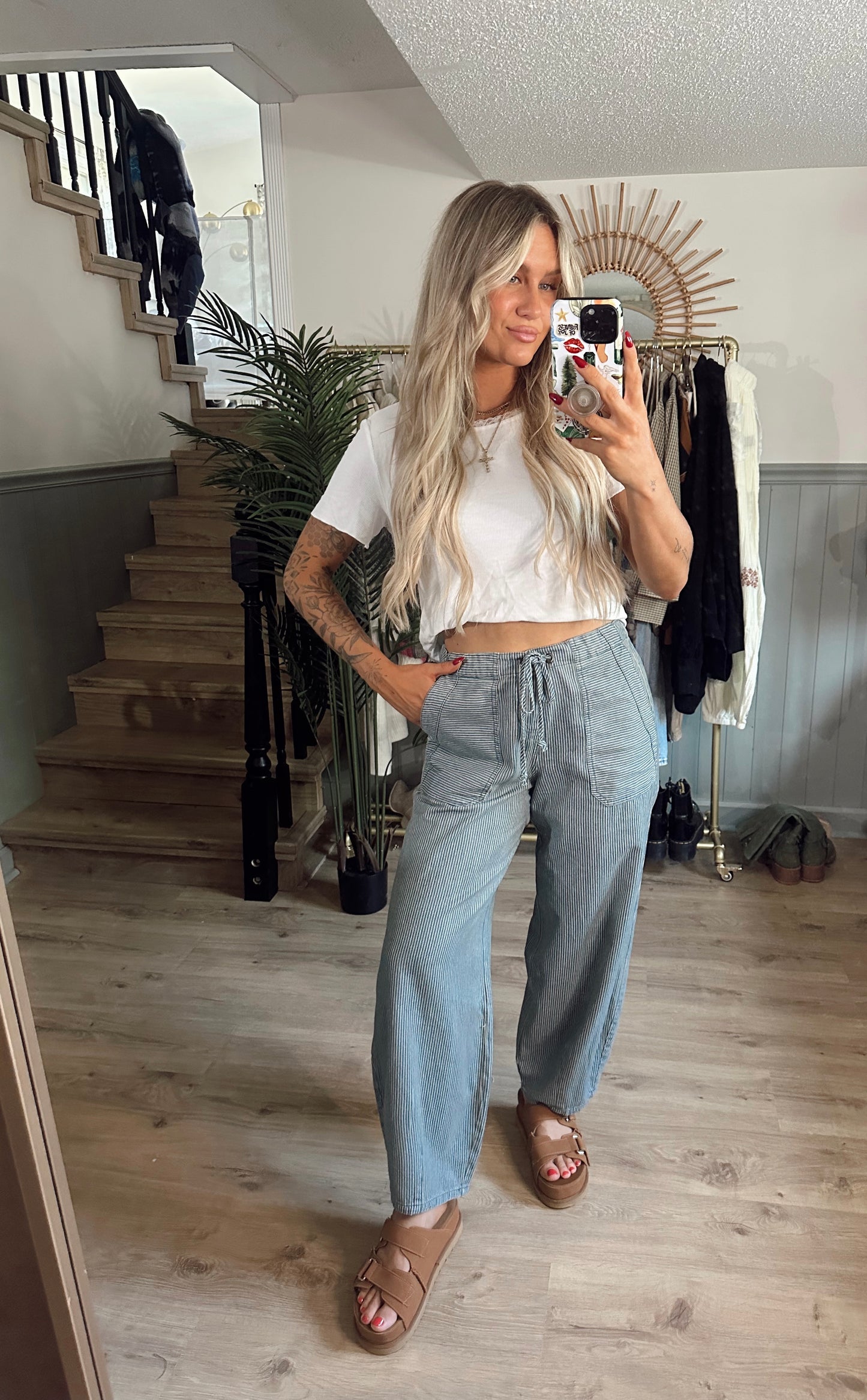 Harbor Stripe Barrel Pants