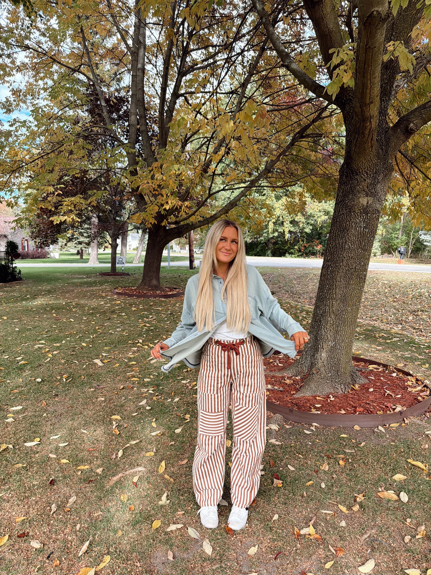 Cinnamon Stripe Utility Pants