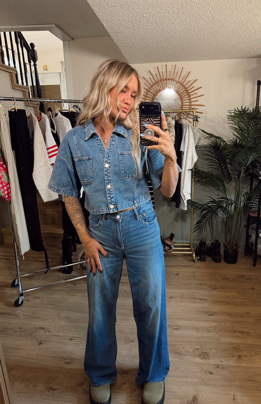 Pacific Blue Denim Top