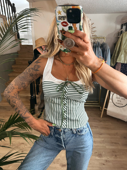 Ivy Striped Bustier Top