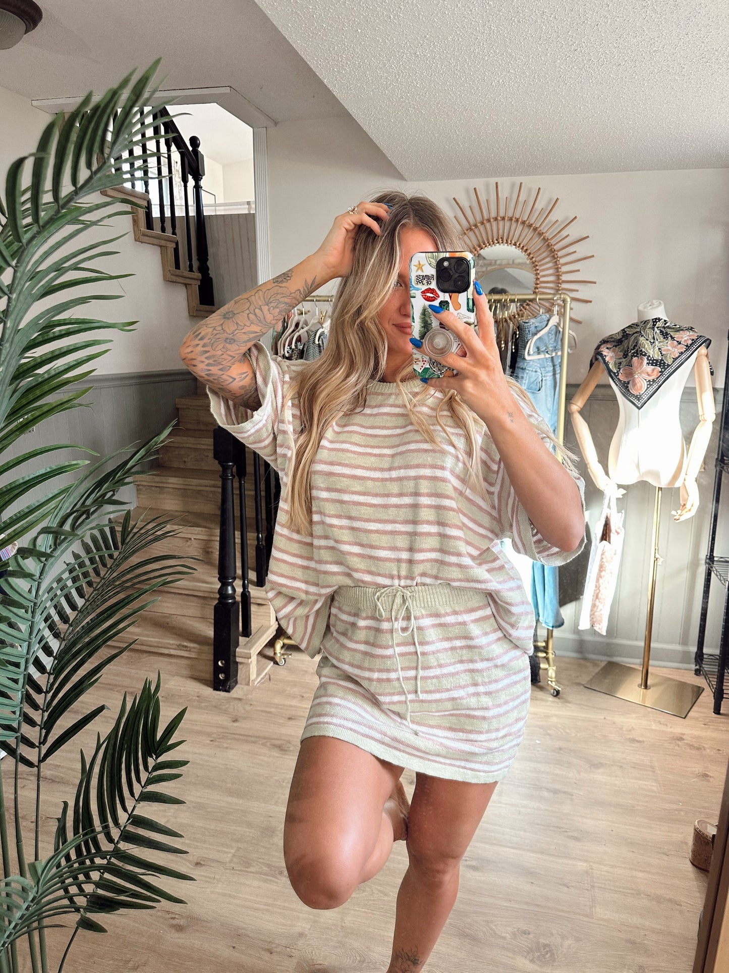 Tide and Stripe Sage Set