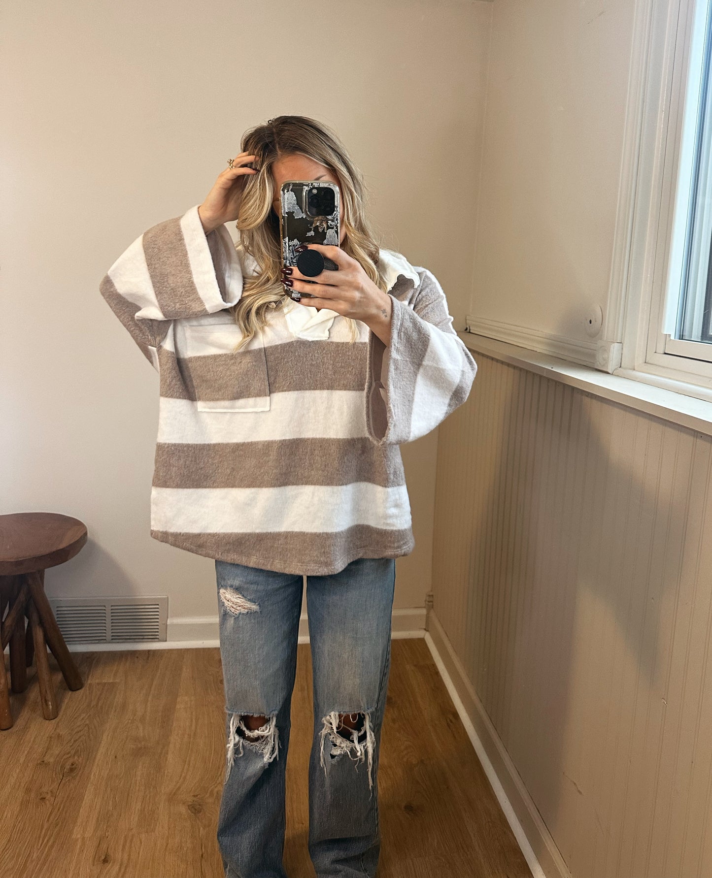 Sadie Soft Striped Pullover Sweatshirt