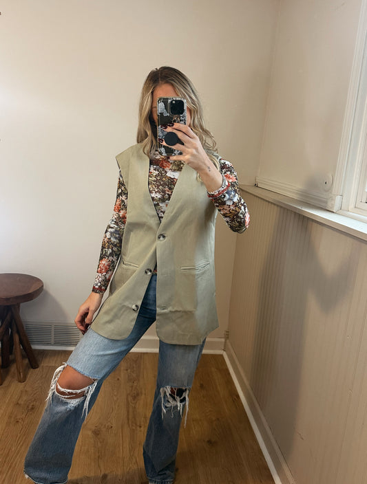 Jade Tailored Oversized Long Vest